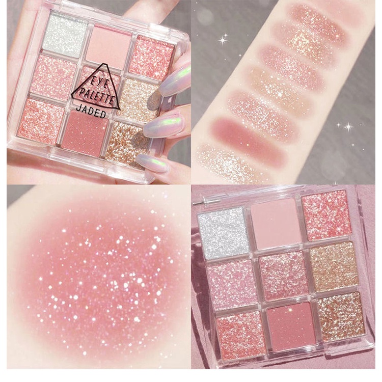 Bảng phấn mắt DIKALU COCO VENUS 9 ô NHŨ KIM TUYẾN Jiugongge Bảng Phấn Mắt Chín Màu Tông Hoa Hồng Sa Mạc Hoa Hồng Los Angeles Cô Gái Chín Màu Bảng Phấn Mắt Chín Màu Acrylic Lì Kẻ Ô Vuông