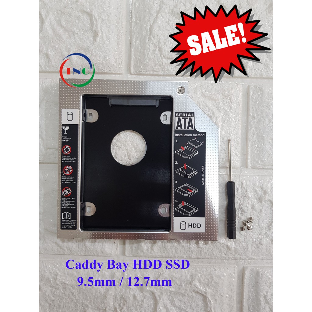 [RẺ VÔ ĐỊCH] Khay Ổ Cứng Caddy Bay HDD SSD SATA 3 9.5mm/12.7mm - Lắp Ổ Cứng Thứ 2 cho Laptop - chất liệu Nhôm