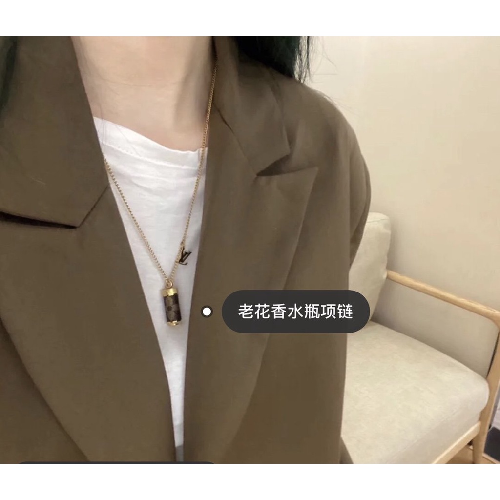 LOUIS VUITTON Vòng cổ Thép Titan Họa Tiết Lv Sang Trọng Cho Nam Nữ