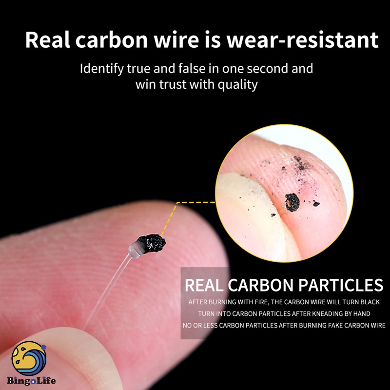 Bingolife Cuộn Dây Câu Cá Bằng Sợi Carbon Fluorocarbon Cao Cấp 100m