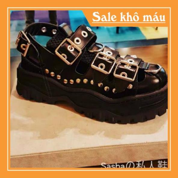 (Sẵn 36, 37) Giày sandals Lisa BLACKPINK nạm đinh phong cách chic punk -new221