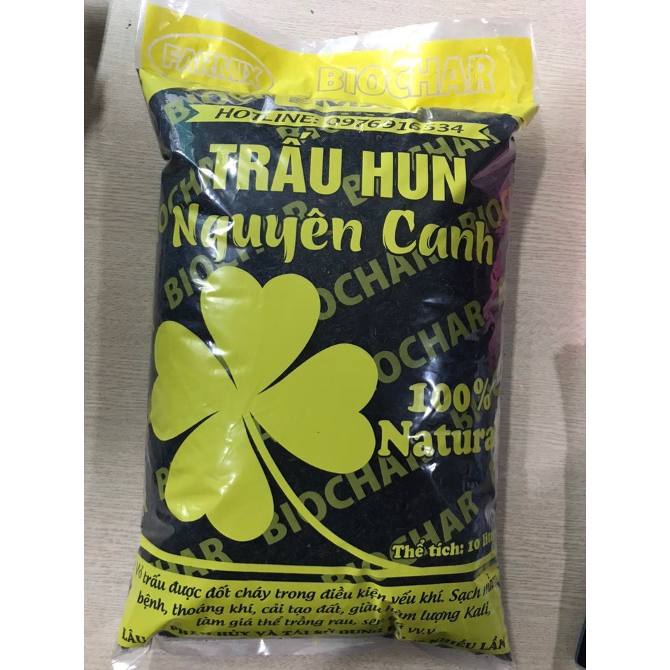 Trấu hun nguyên cánh túi 10dm giàu dinh dưỡng, thích hợp cho cây trồng chậu, sen đá, xương rồng, cây trồng ban công
