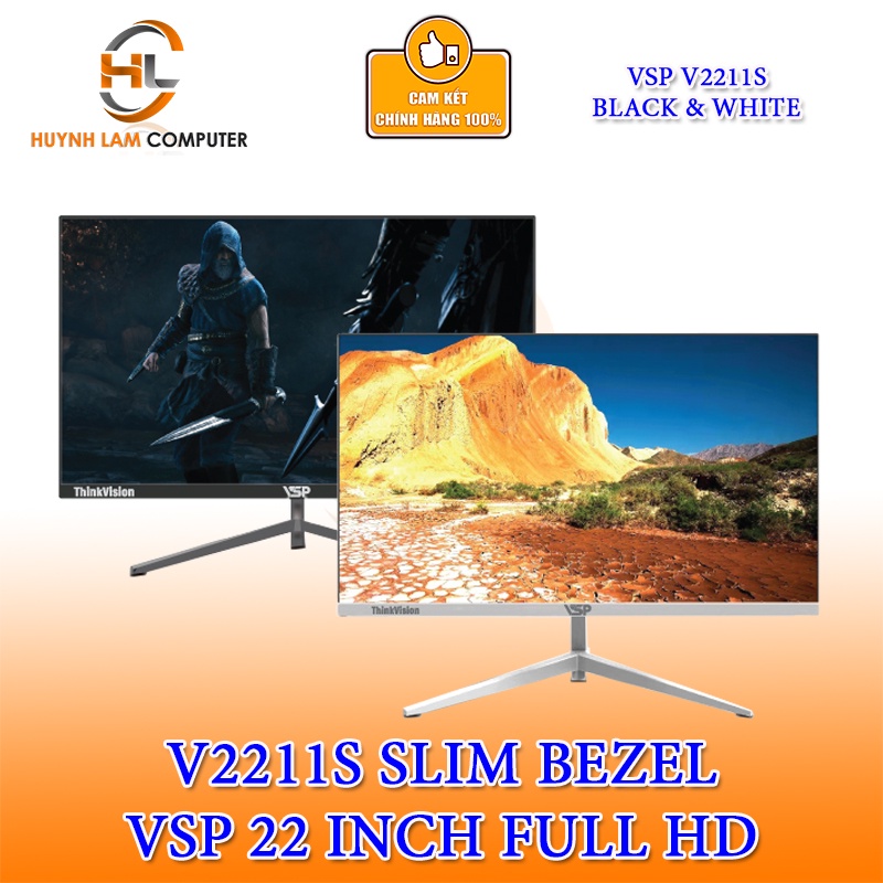 Màn hình máy tính 22inch VSP V2211S W/B (21.5" FHD, HDMI+VGA 75Hz) - Chính hãng