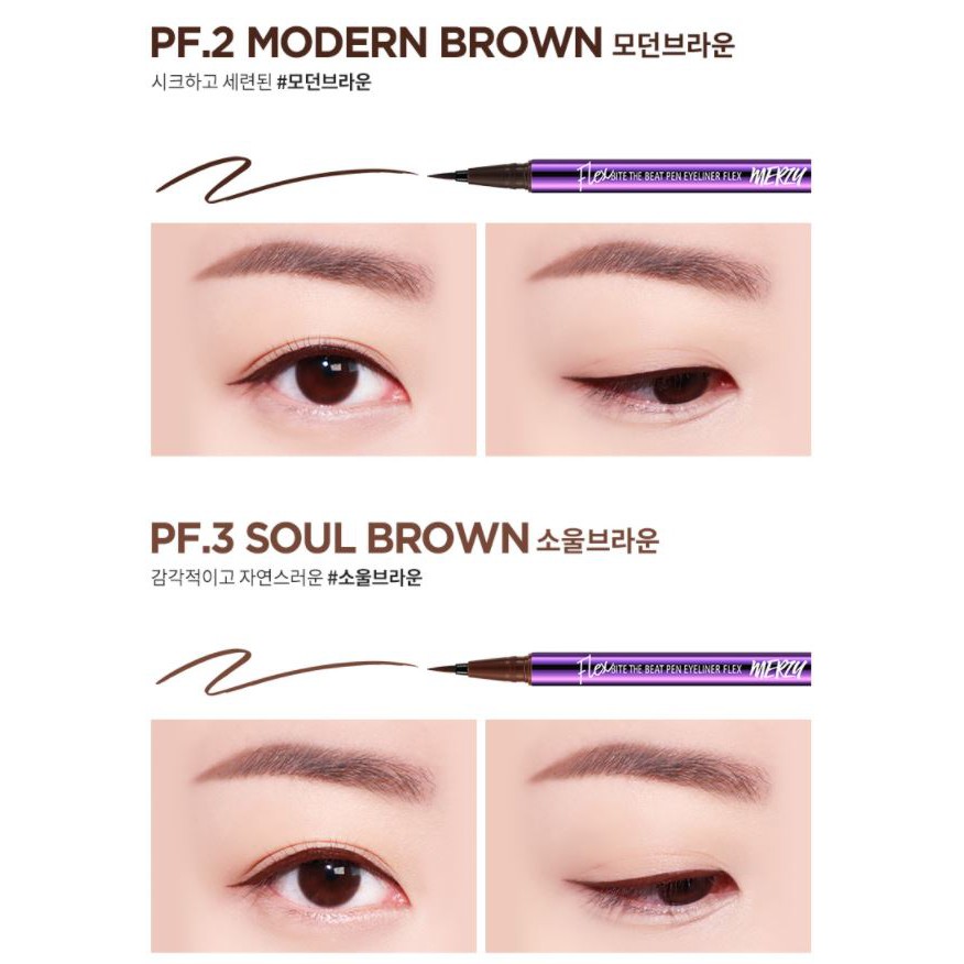 Bút Kẻ Mắt Nước Nét Mảnh, Sắc Nét, Lâu Trôi Merzy Bite The Beat Pen Eyeliner Flex 0.6g | BigBuy360 - bigbuy360.vn