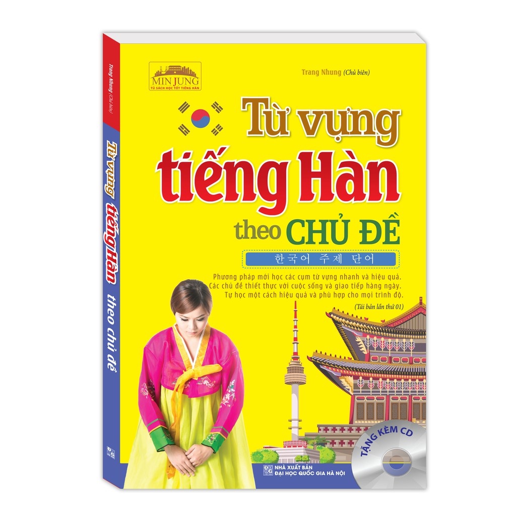 Sách- Combo 2c-Từ vựng tiếng hàn theo chủ đề + cẩm nang vui học tiếng hàn