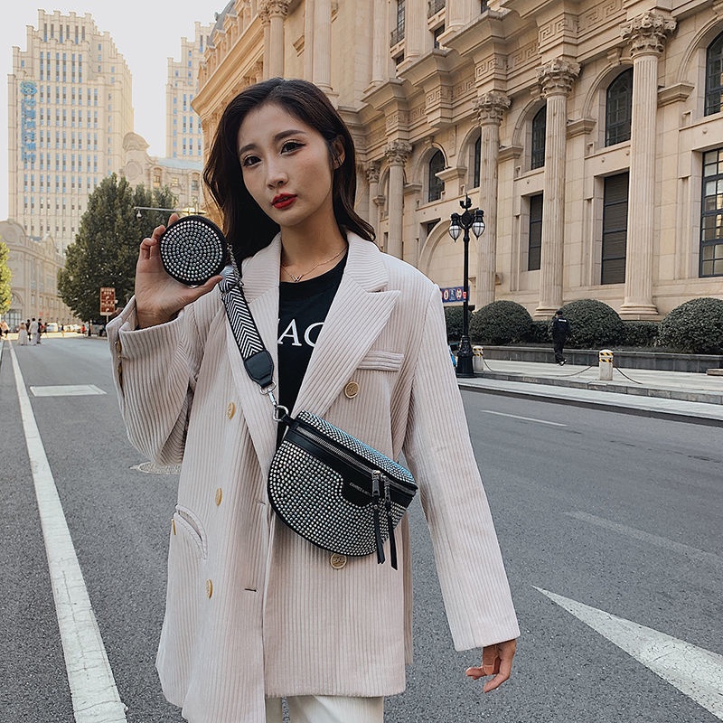 Túi Đeo Chéo Vai Đính Đá Lấp Lánh Thời Trang Hàn Quốc Chất Lượng Cao