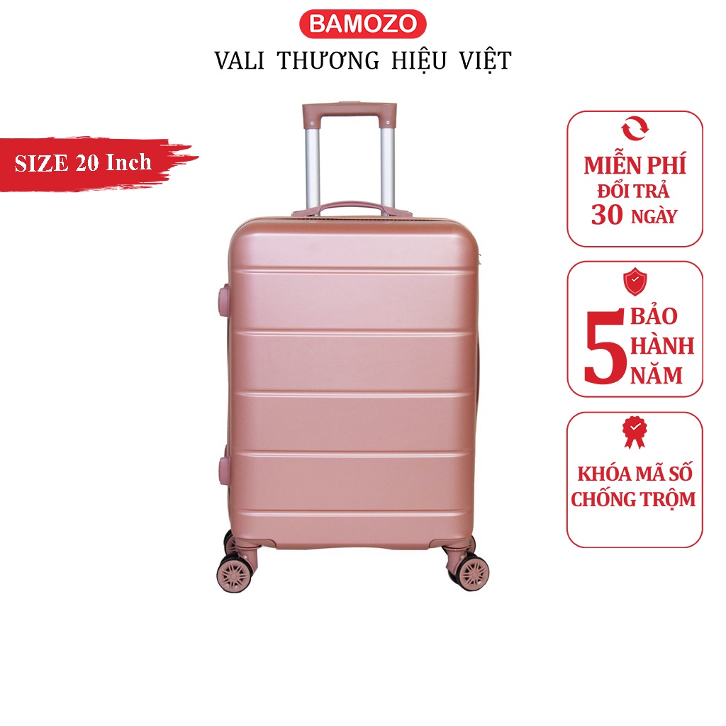 Vali kéo du lịch Bamozo DORIS Size 20 - Chống Va Đập, Chống Trầy Xước - Size xách tay máy bay - Bảo hành trọn đời