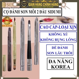 Cọ chổi đánh son môi 2 đầu có nắp dùng tán son tô son vẽ viền môi đánh phấn mắt và kẻ mắt chính hãng sidumi hàn quốc