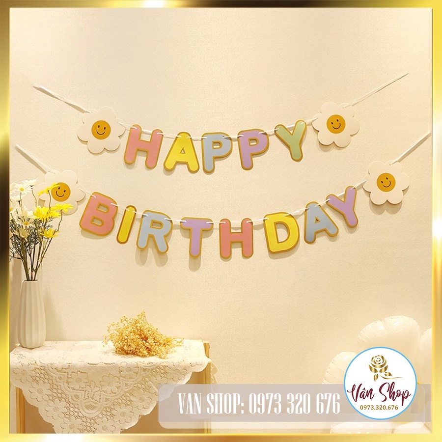 Dây chữ HAPPY BIRTHDAY trang trí sinh nhật