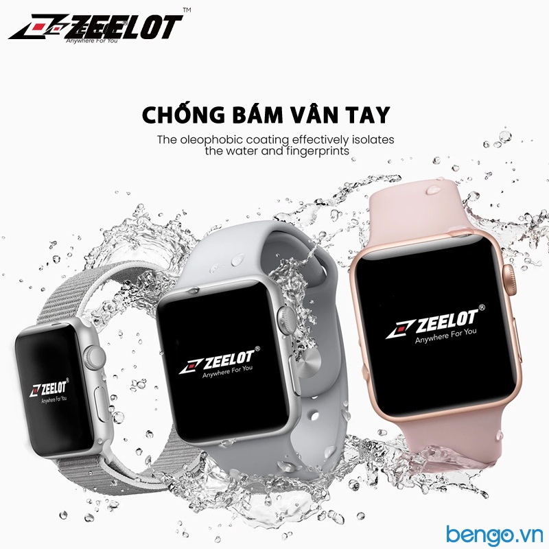 Dán Cường Lực Apple Watch 7 ZEELOT PIshield Nanometer Hybrid Glass Kèm Kit Dán