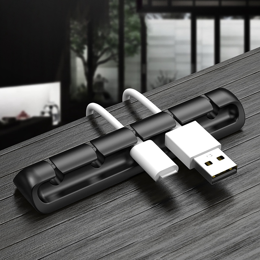 Kẹp giữ dây cáp bằng silicone tự dính đa năng cho văn phòng chất lượng cao