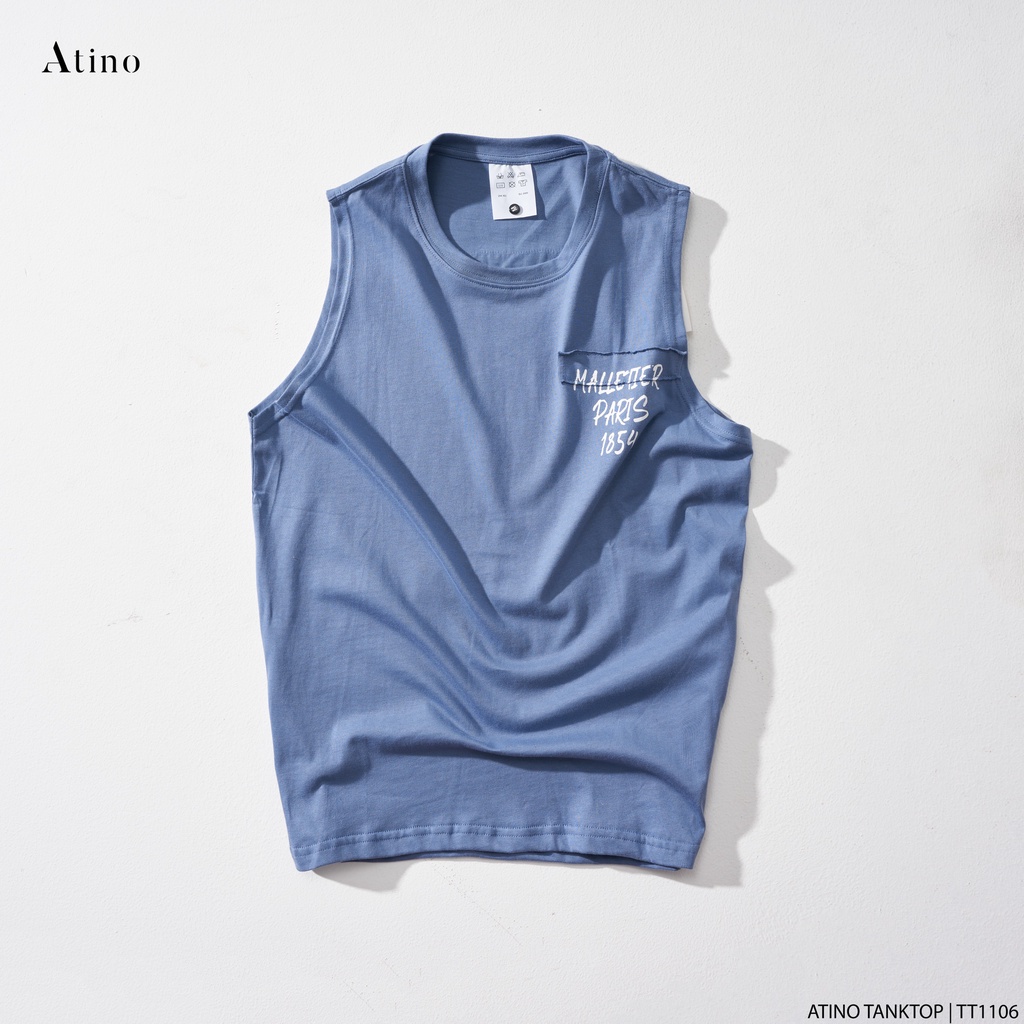 Áo Tank Top Nam PARIS ATINO Chất Cotton Thoáng Mát form Regular TT1106