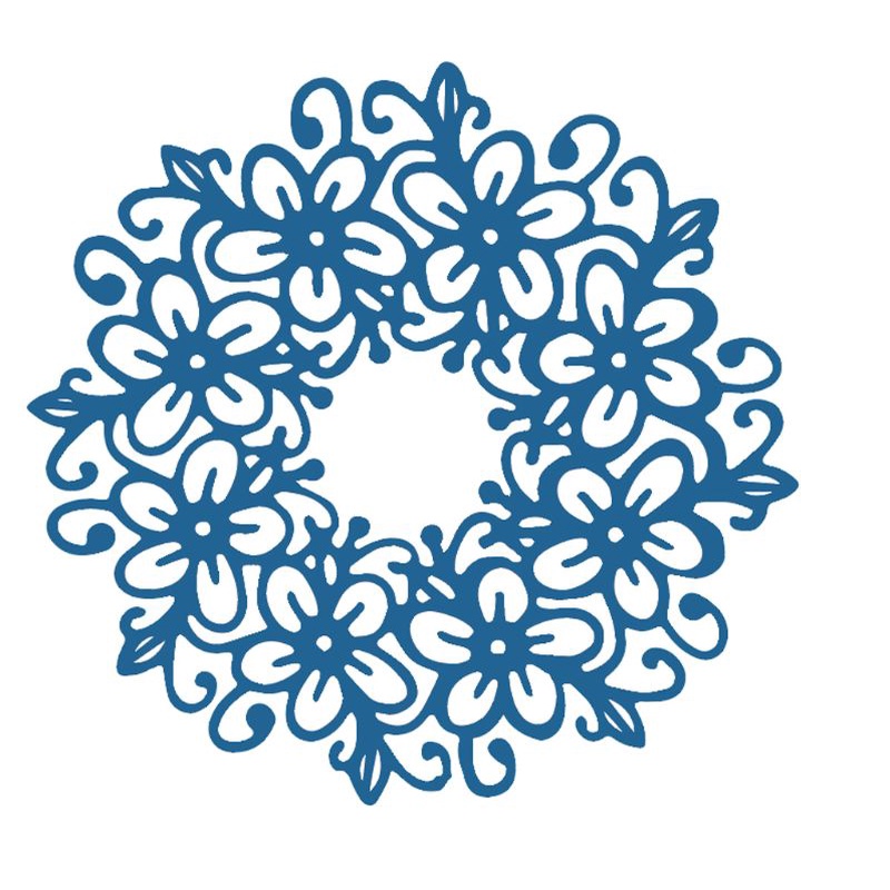 Khuôn Cắt Giấy Làm Từ Kim Loại Hình Vòng Hoa Trang Trí Scrapbook