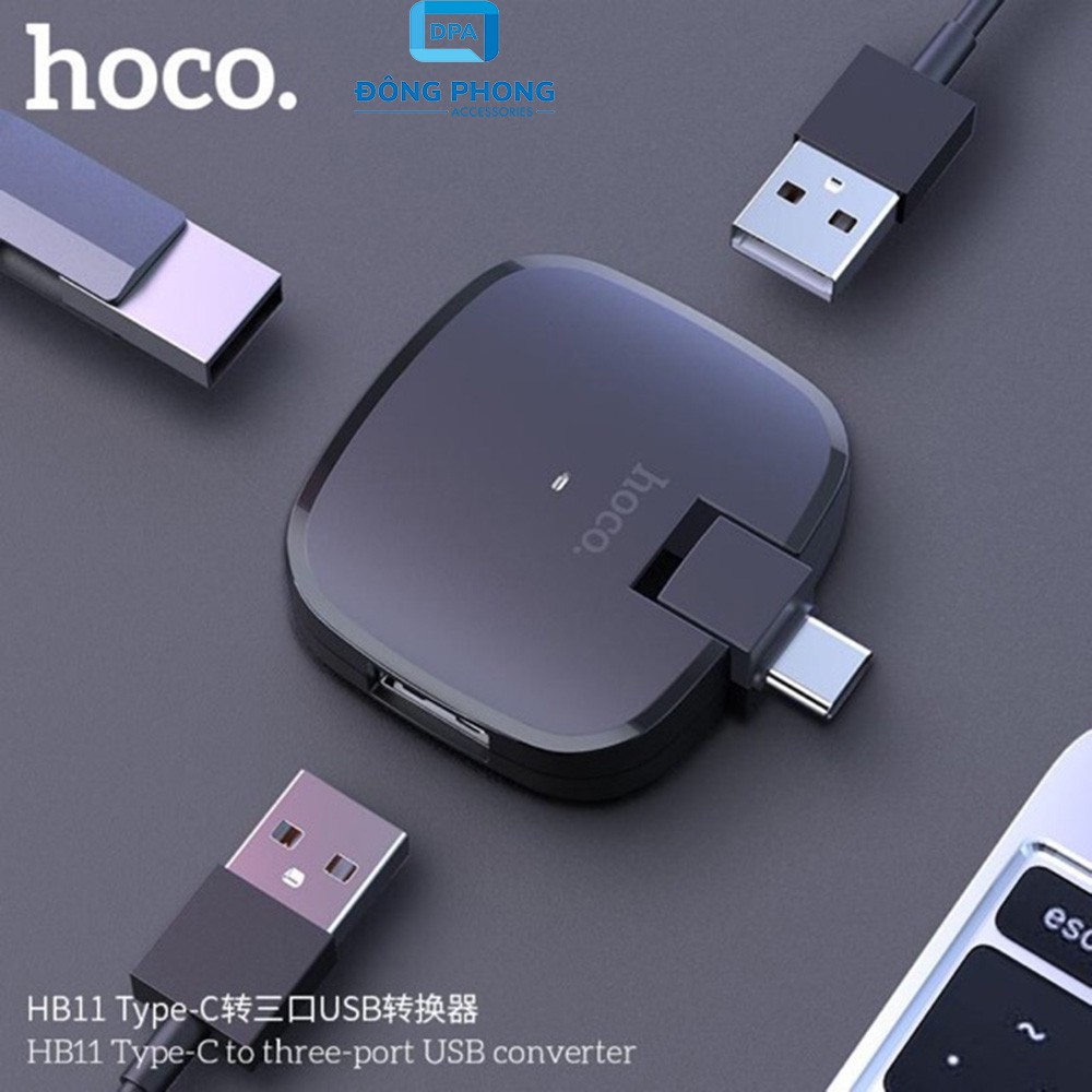 Hub Chuyển Cổng Type C Ra USB Hoco HB11 Chính Hãng