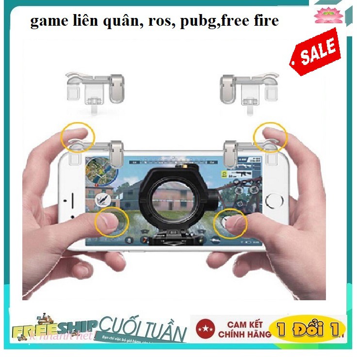 Bộ 2 nút bấm cơ K01 kim loại nút bấm game pubg nút hỗ trợ chơi game trong suốt Hỗ Trợ Chơi Game PUBG Mobile, Ros Mobile