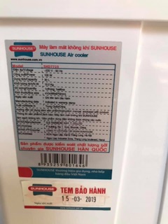 Máy Làm Mát Không Khí Sunhouse SHD7771