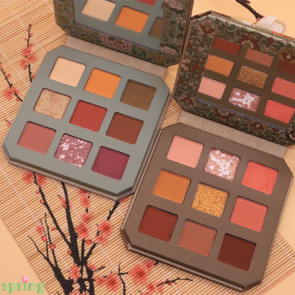 (Hàng Mới Về) Bảng Phấn Mắt Trang Điểm 9 Màu Nhũ Sắc Tố Cao Thời Trang
