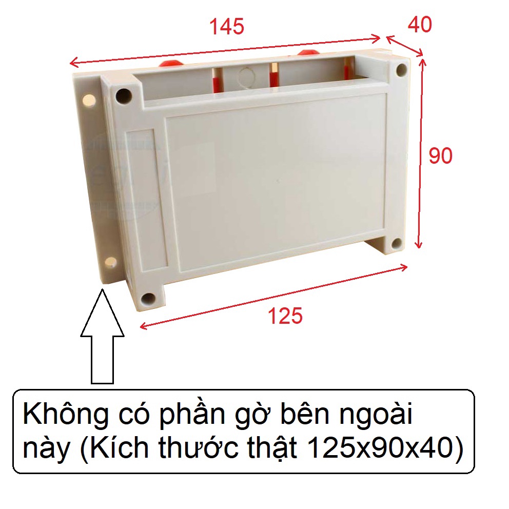 Hộp nhựa PLC trong suốt khổ tiêu chuẩn 145X90X40 (Kích thước thật 125x90x40) - Gắn ray nhôm