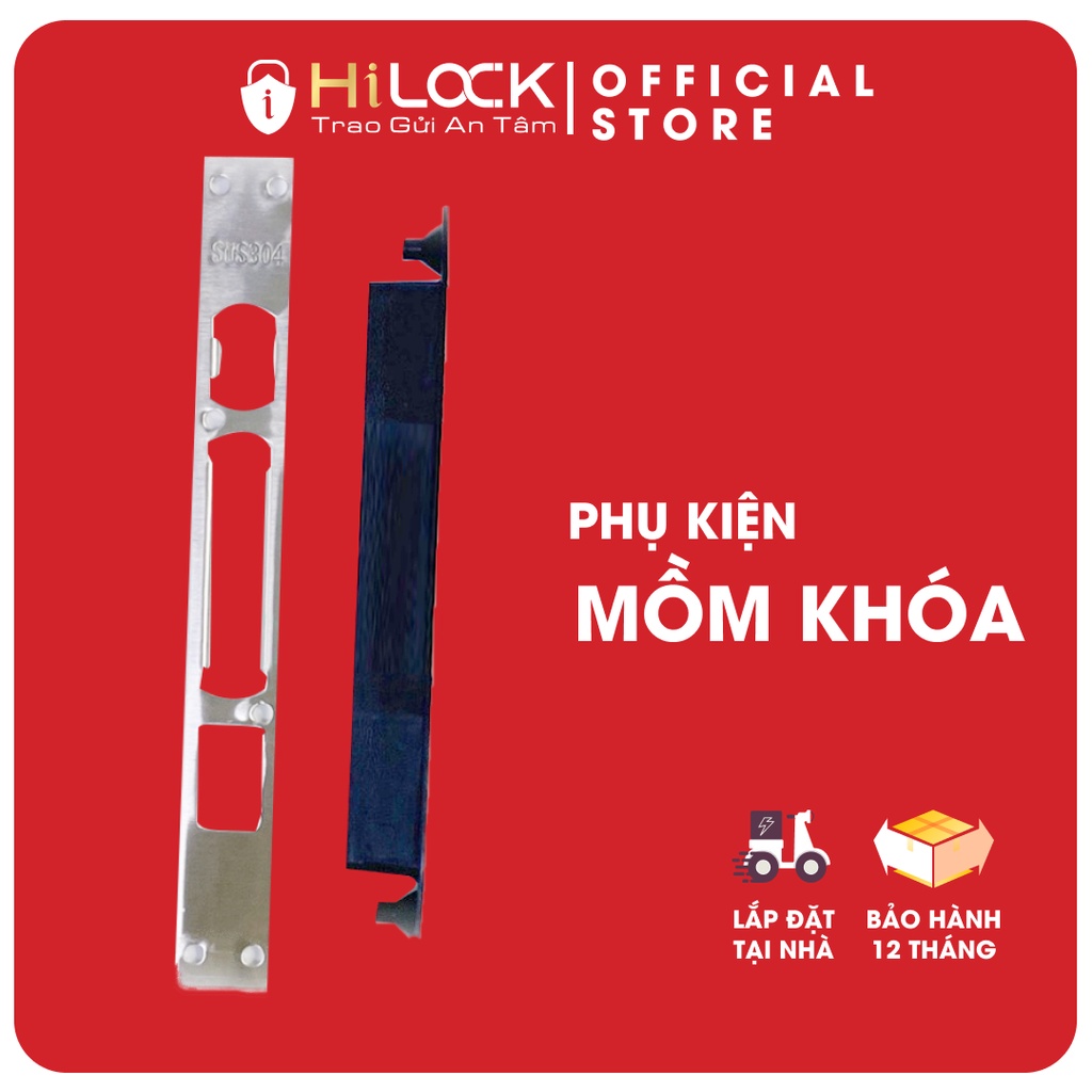 Mồm khóa Hilock 6068, Ốp phụ inox và nhựa âm cho khoá cửa vân tay. 24x240mm