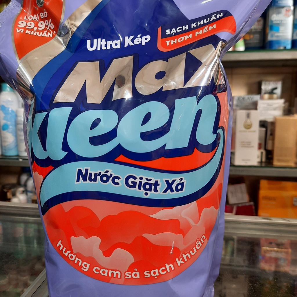 Túi Nước Giặt Xả MaxKleen Hương Cam Sả sạch khuẩn 2,4kg