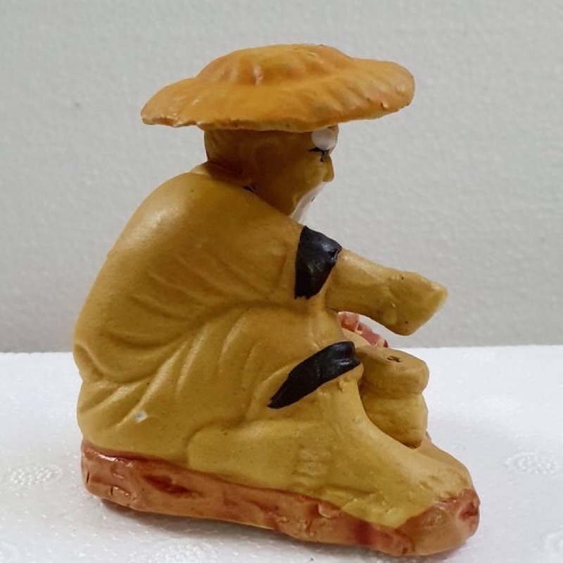 Tượng Gốm Lão Nông Ngồi Câu Cá Trang Trí Hòn Non Bộ, Hồ Cá