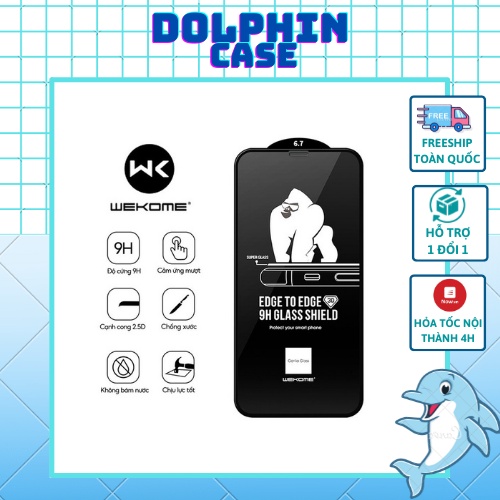 Kính cường lực KingKong Iphone full màn siêu chống va đập đủ size 6/7/8/X/11/12/13/Plus/Max/Pro/Promax - Dolphin Case