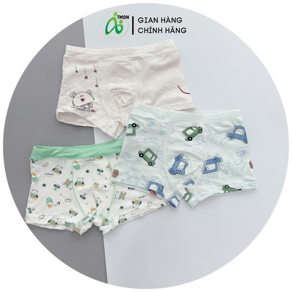 Set 3 quần chip đùi bé trai, quần lót cho trẻ em từ 10 đến 20kg cotton xuất hàn Tmon Kids QATE05