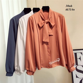 Tk379-sơ mi nữ thắt nơ thời trang s-6xl