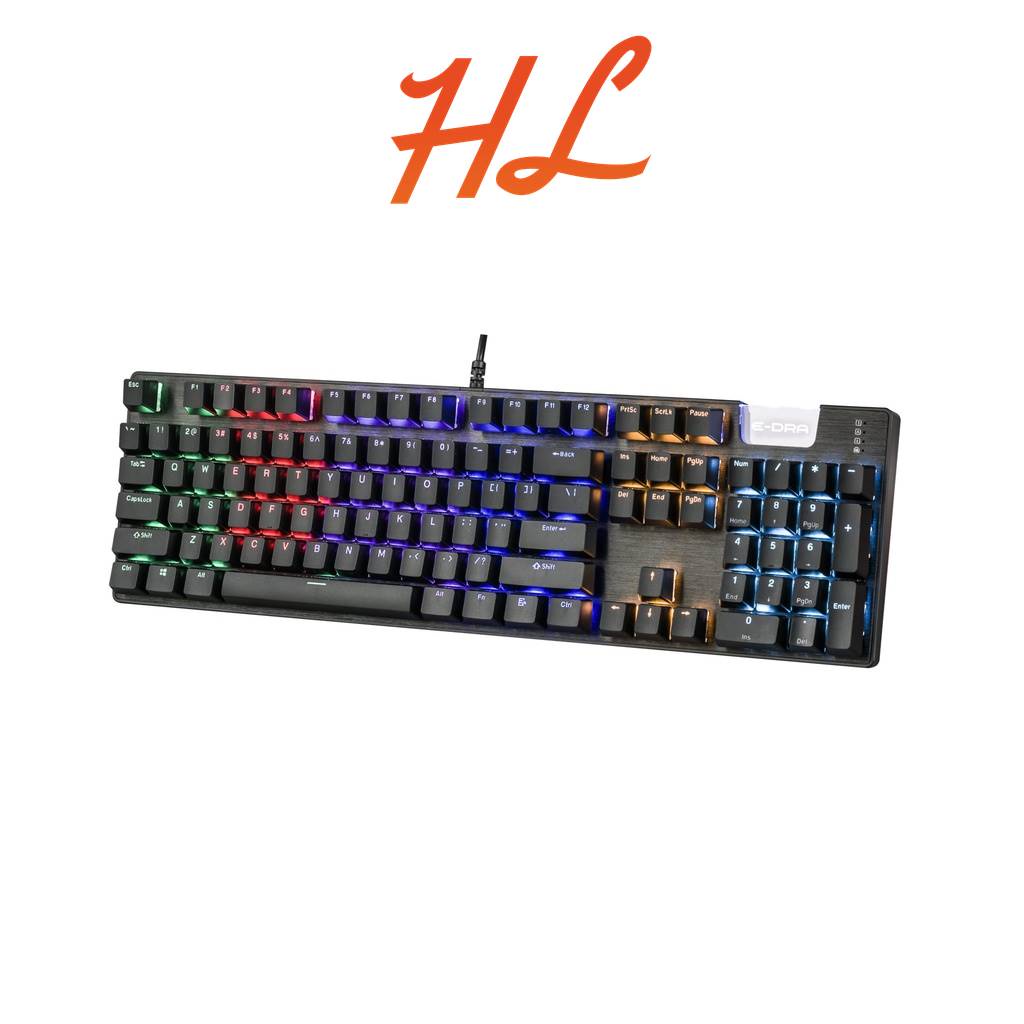 Bàn Phím Cơ E-DRA EK312 LED Rainbow  - BH Chính Hãng 24 Tháng - Hưng Long PC