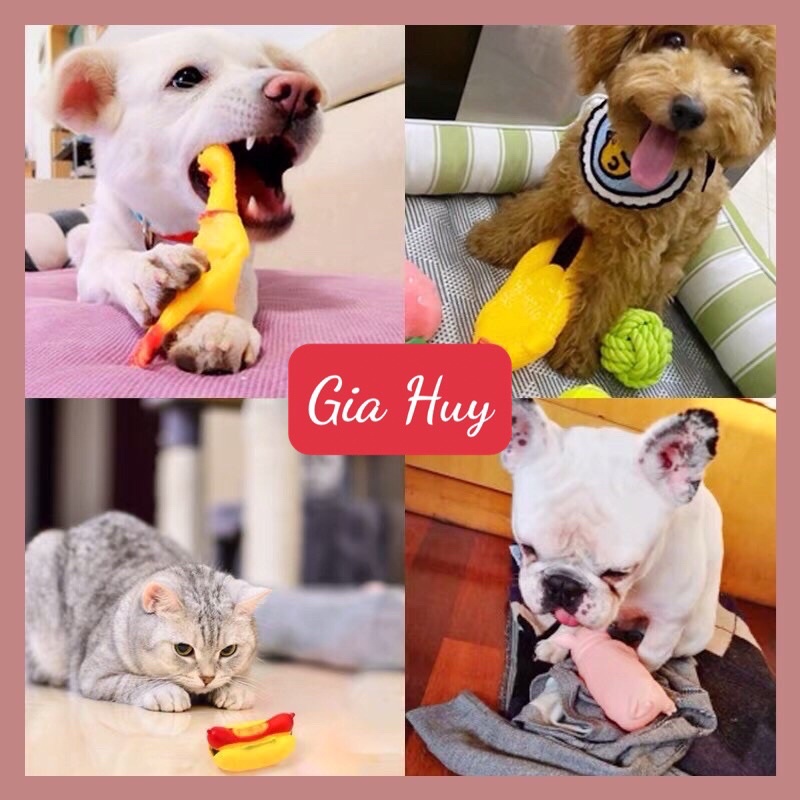 Gà la hét - Đồ chơi gà la hét cho chó mèo - Đồ chơi chó mèo kêu chíp chíp giahuypetshop