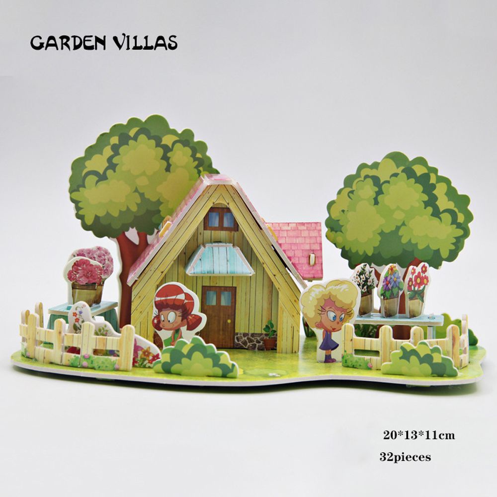 LANFY Children Gift House Villa Building Model Model Toy Educational Toys 3D Stereo Puzzle Puzzle Cartoon Puzzles Children Early Learning Creativity Kids Farm Zoo Puzzle