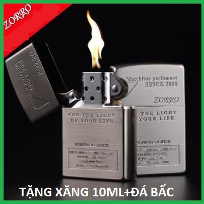 BẬT LỬA ZIPPO CAO CẤP ULTIMATE FULL BOX(TẶNG KÈM CHAI NGUYÊN LIỆU NHỎ 10ml )+ĐÁ BẤC CÙNG HÃNG ĐI KÈM