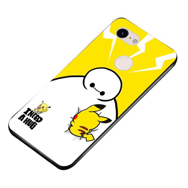Ốp điện thoại silicon in hình Baymax/ Pikachu cho Google Pixel 3 2XL 3XL