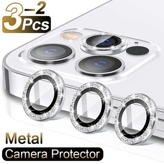 Bling kim cương bảo vệ ống kính máy ảnh cho iphone 11 12 13 14 15 pro max plus 12 13 mini vòng kim loại ống kính máy ảnh kính cường lực bảo vệ phim