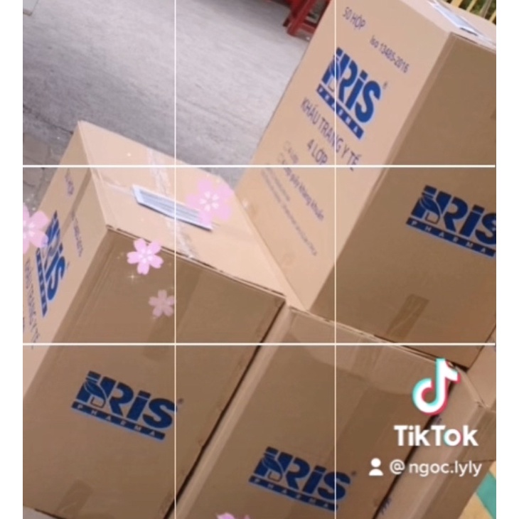 [THÙNG LỚN] KHẨU TRANG IRIS PHARMA 4 lớp KHÔNG ĐAU TAI