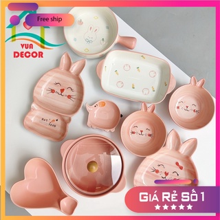 Bát Ăn Cơm Bộ Bát Đĩa Sứ ❤ Decor ❤ Chén Dĩa Dễ Thương Cute Cao Cấp V32