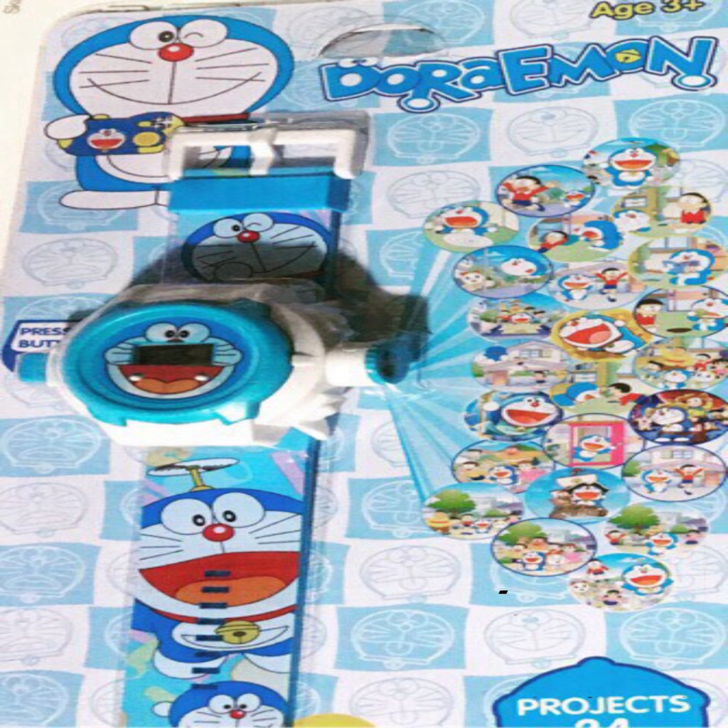 Đồng hồ đeo tay đoremon/ Kitty/ Spiderman chiếu hình 3d cho bé
