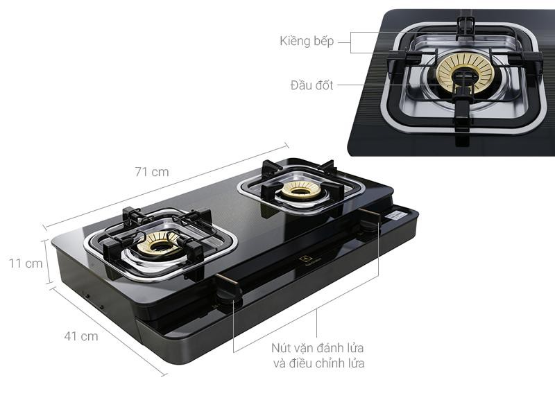 Bếp gas Electrolux ETG727GKR- Hàng Chính Hãng trưng bày-đẹp 97-99%-BH 12 tháng