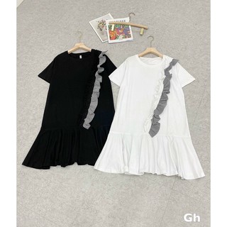 Váy cotton đuôi cá viền bèo