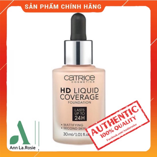Kem nền Catrice HD Liquid Coverage Last Upto 24h 30ml