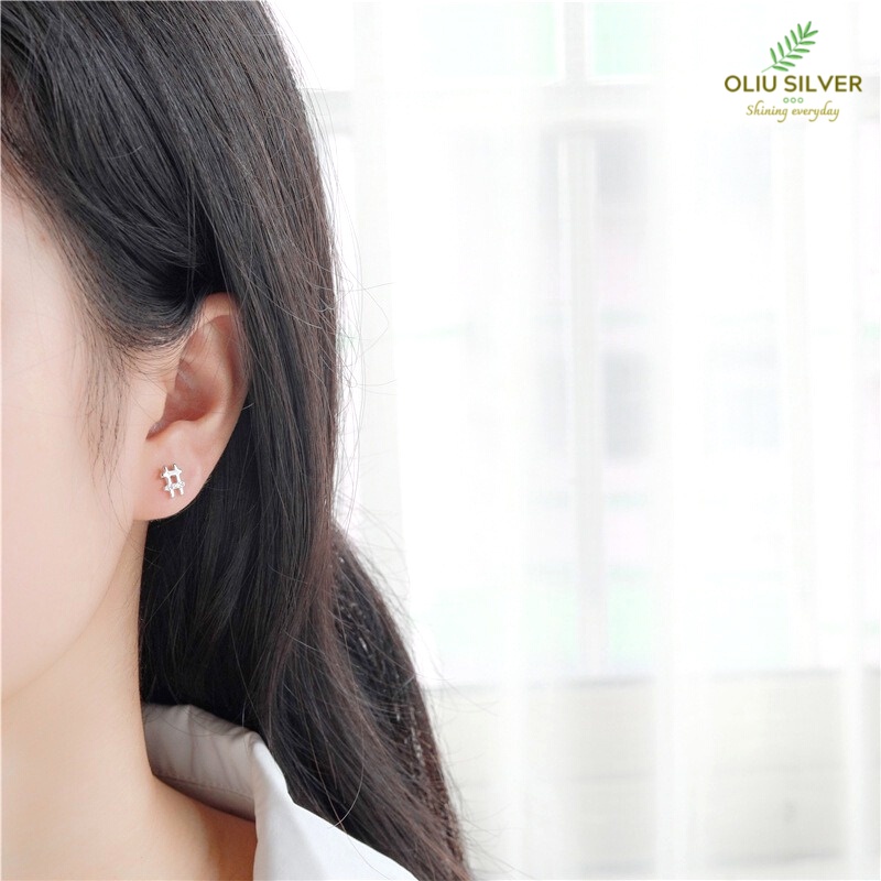 Bông Tai Bạc S925 Ký Tự @#&amp; Dễ Thương Trẻ Trung Cá Tính | Khuyên Tai Nữ Trang Sức Bạc Thời Trang