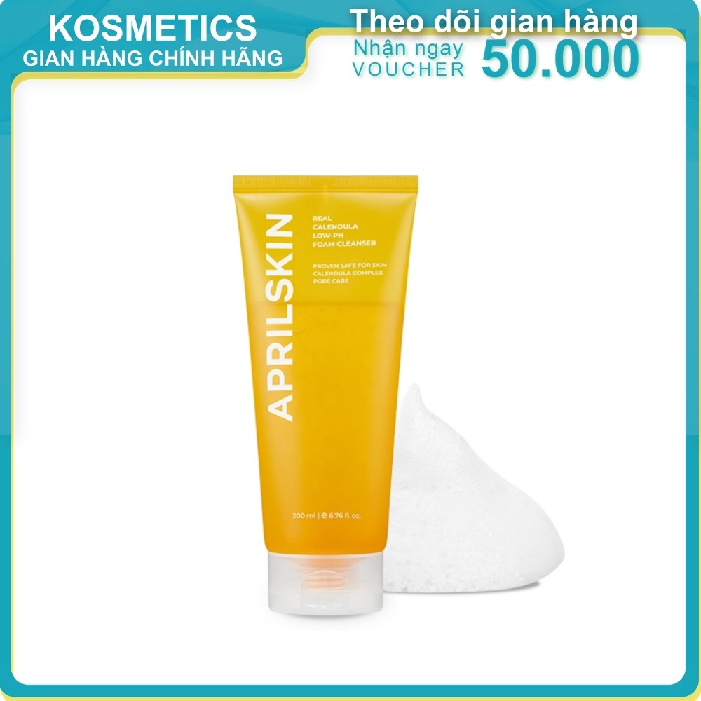 Sữa rửa mặt Hoa Cúc APRILSKIN Real Calendula Foam Cleanser 200ml