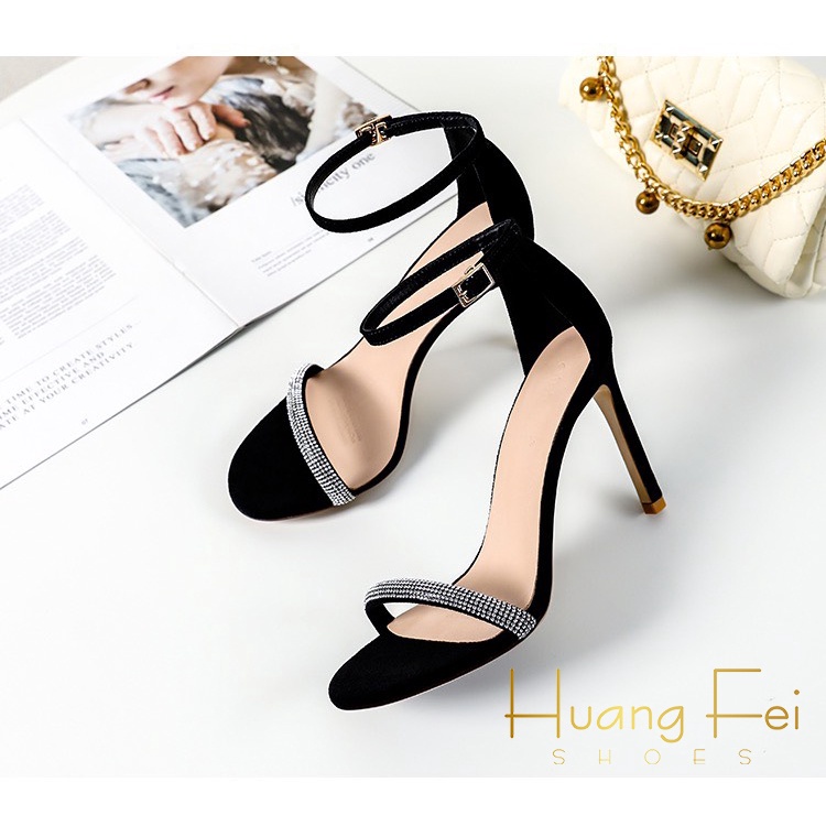 Giày sandal bít gót đính đá mã HF34 gót cao 7cm