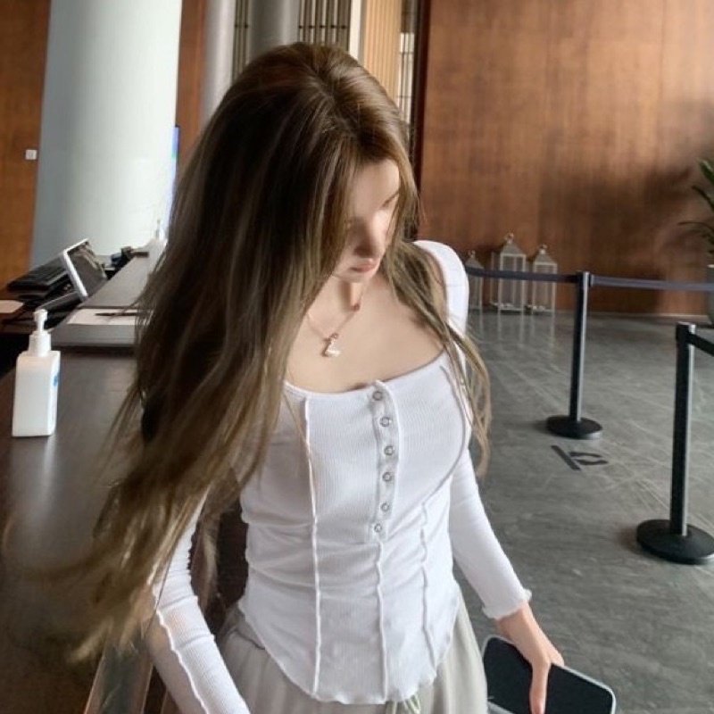 Áo len tăm cổ tròn 6 khuy bấm | BigBuy360 - bigbuy360.vn