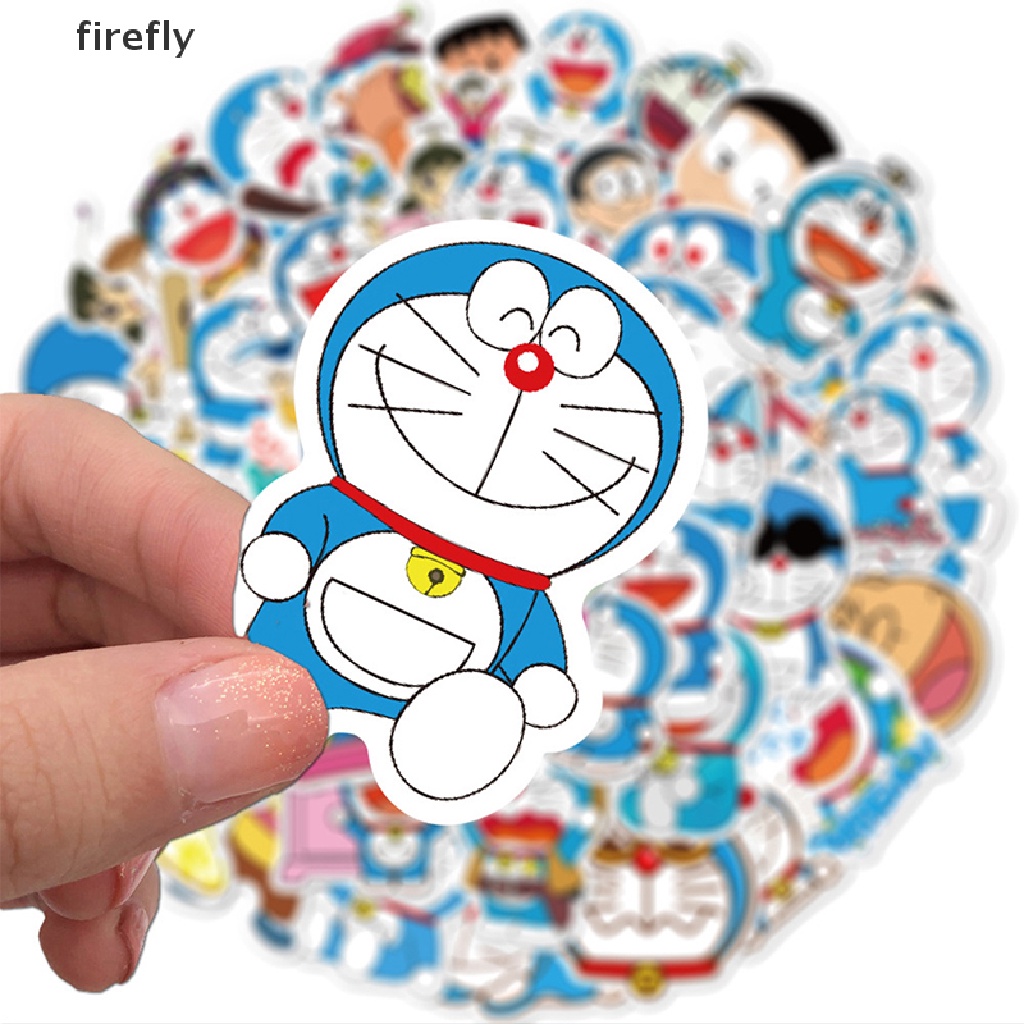 Set 50 miếng dán trang trí laptop/ xe hơi hình doraemon dễ thương