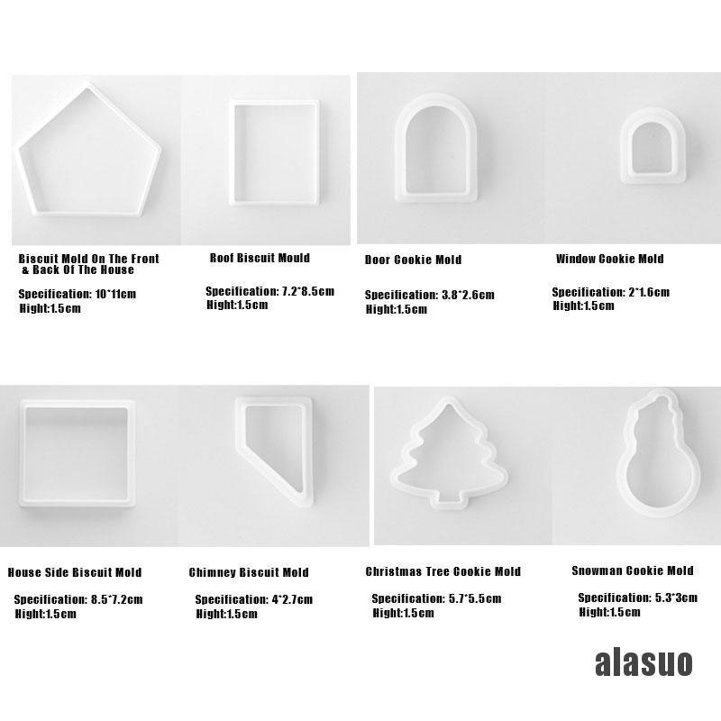 Bộ 8 Khuôn Nhựa Làm Ngôi Nhà Gừng 3D