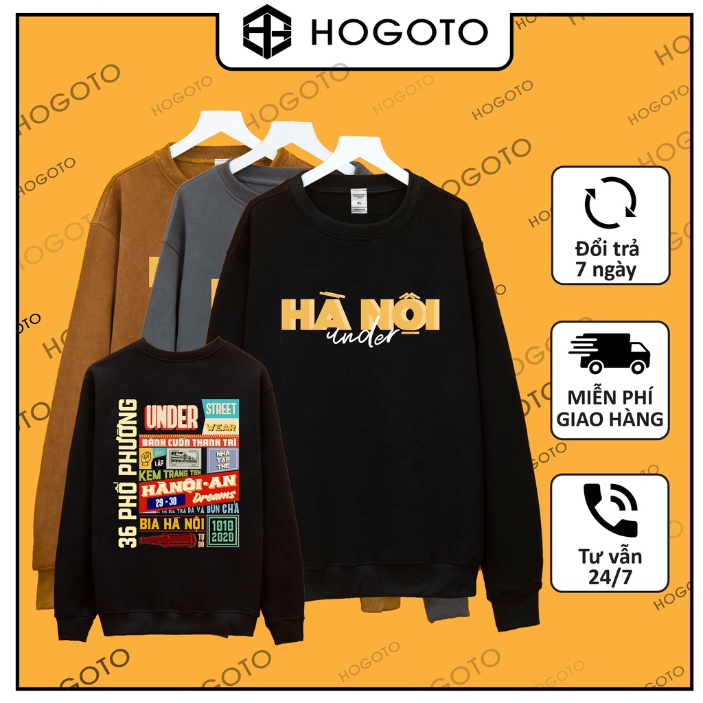 Áo nỉ bông sweater HÀ NỘI ENDER Hogoto shop , Áo nỉ sweater unisex nam nữ form rộng oversize chất liệu Cotton