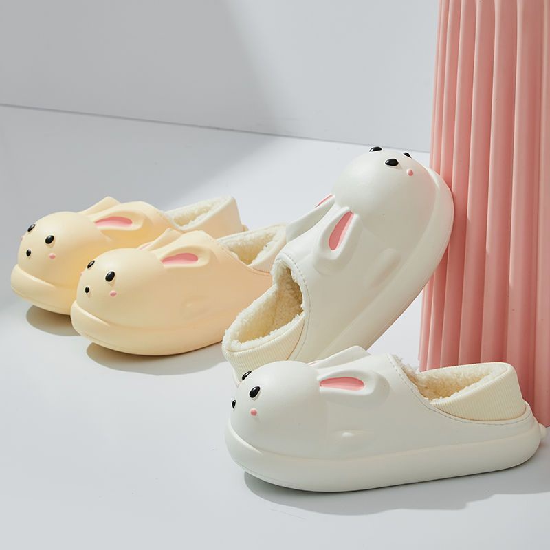 Dép Bông Đi Trong Nhà Mùa Đông Đế Dày Lót Lông Cừu Đẹp Mắt Dễ Thương Dành Cho Bạn Nữ