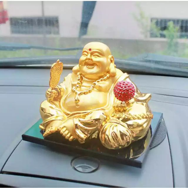 Tượng Phật Di Lặc chạy năng lượng mặt trời để bàn làm việc và taplo xe ô tô