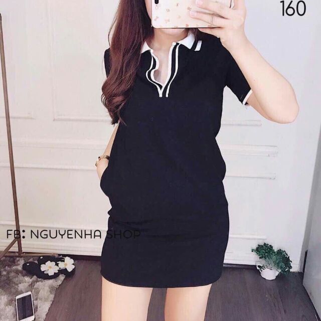 Đầm polo form suông